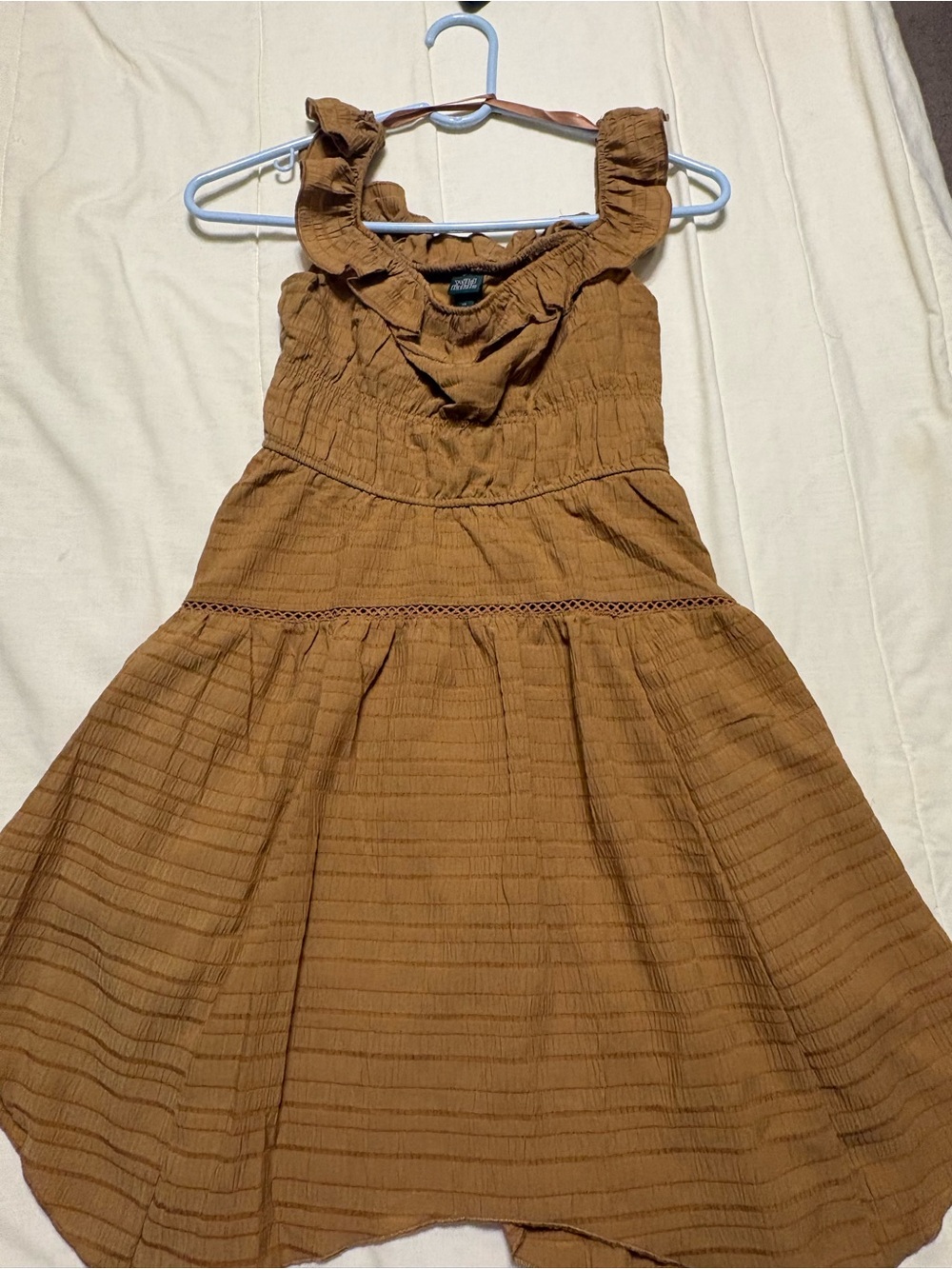 wild fable Rust-Brown Ruffle Strap Casual Dress